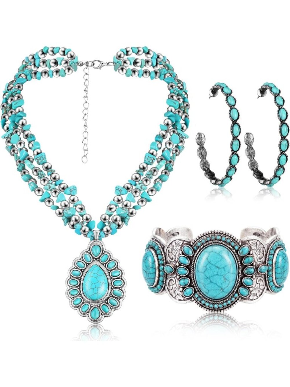 3 Pcs Boho Western-Inspired Jewelry Set for Women - Chic & Trendy Accessories
